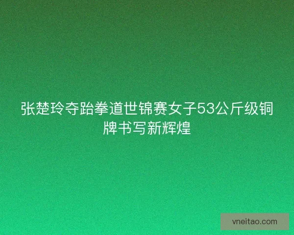 张楚玲夺跆拳道世锦赛女子53公斤级铜牌书写新辉煌